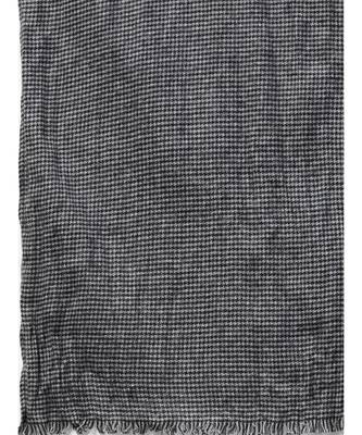 Black & Off White Poly Wool Stole 3