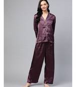 Purple Satin Night Suit