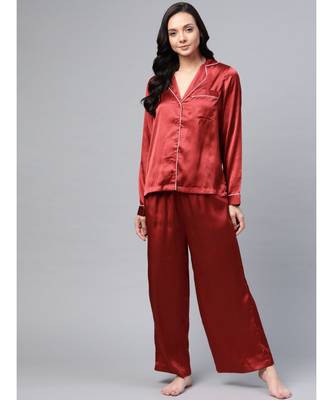 Red Satin Night Suit 1