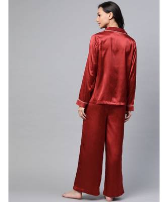 Red Satin Night Suit 3