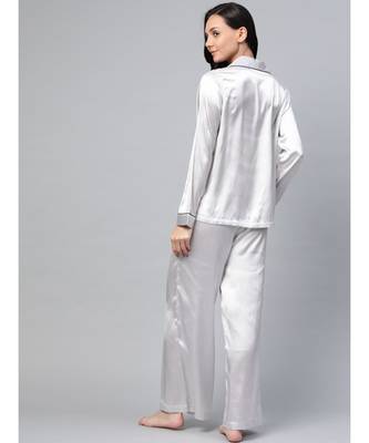 Grey Satin Night Suit 3