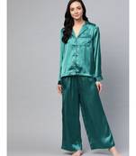 Green Satin Night Suit