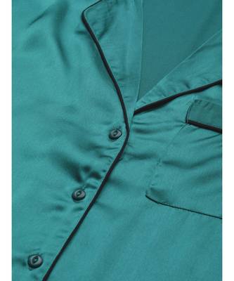 Green Satin Night Suit 5