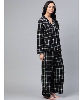 Black Check Night Suit 2
