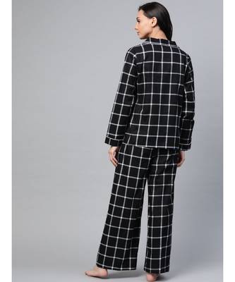 Black Check Night Suit 3
