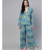 Teal Floral Night Suit