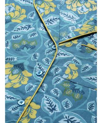 Teal Floral Night Suit 5