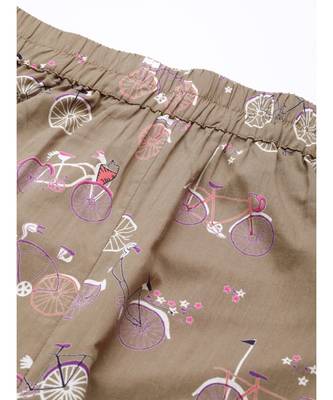 Taupe Cycle Print Night Suit 4