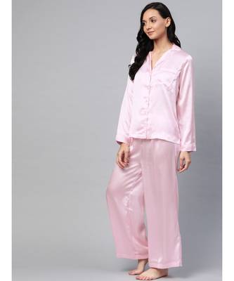 Pink Satin Night Suit 2