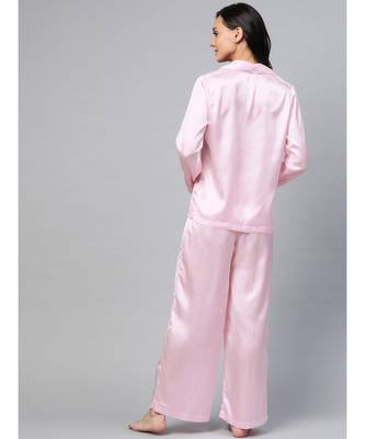 Pink Satin Night Suit 3