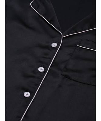 Black Satin Night Suit 5