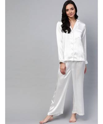 White Satin Night Suit 1
