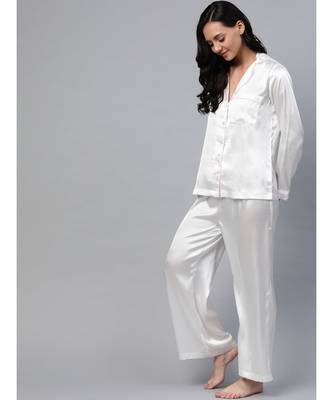 White Satin Night Suit 2