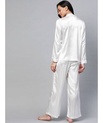 White Satin Night Suit 3