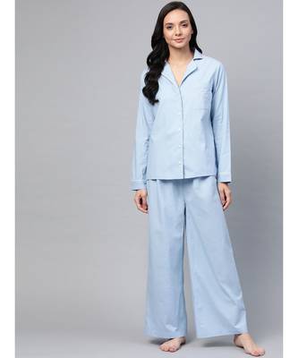Blue Cotton Night Suit 1
