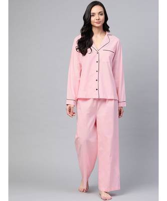 Pink Cotton Night Suit 1