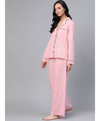 Pink Cotton Night Suit 2