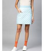 Blue Quilted Mini Skirt