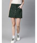 Emerald Green Button Down Mini Skirt