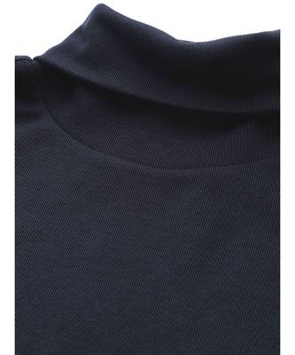 Navy Blue High Neck Rib Sweater 5