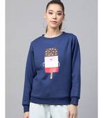 Blue Ice-Cream Print Sweatshirt