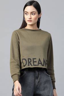 Olive Dreamer Print Sweatshirt