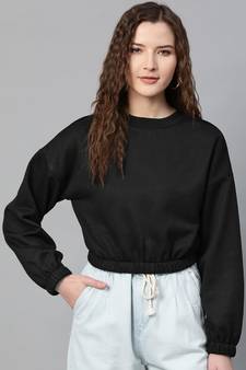 Black Crop Sweatshirt