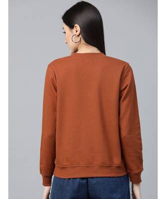 Brown Christmas Neon Lights Print Sweatshirt 3
