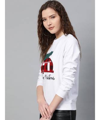 White Merry Christmas Print Sweatshirt 2