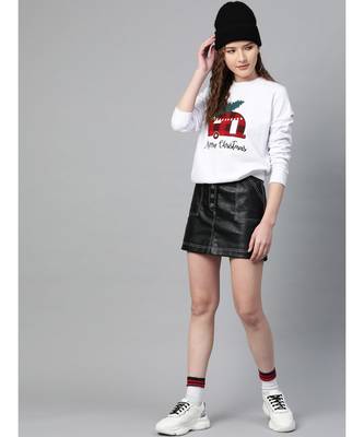 White Merry Christmas Print Sweatshirt 4