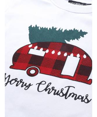 White Merry Christmas Print Sweatshirt 5