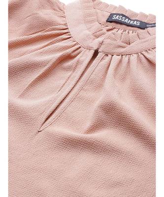Gathered Neck Raglan Brown Top 5