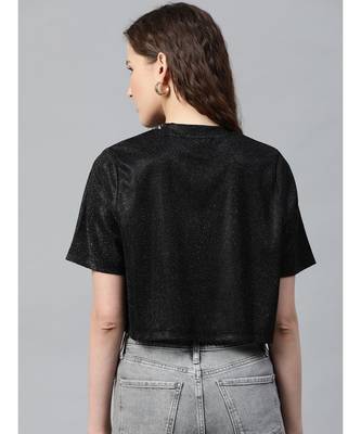 Black Lurex Boxy Top 3