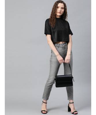 Black Lurex Boxy Top 4