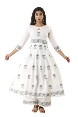 White block print cotton salwar 1