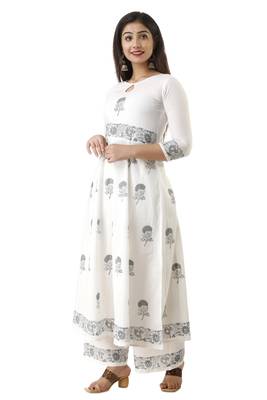 White block print cotton salwar 3