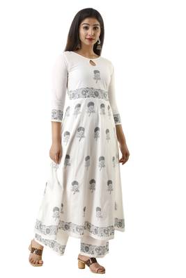 White block print cotton salwar 4