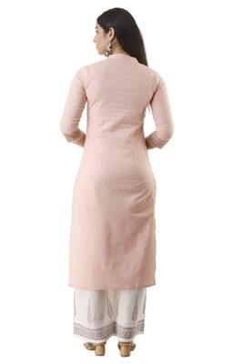 Peach block print cotton salwar 2