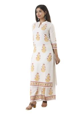 White block print cotton salwar 3