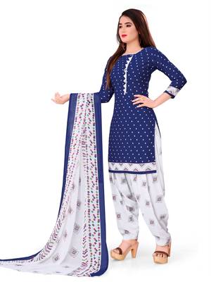 Blue embroidered crepe salwar 2