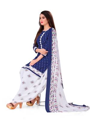 Blue embroidered crepe salwar 4
