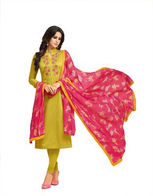 Yellow embroidered chanderi salwar 3
