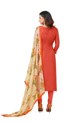 Orange embroidered chanderi salwar 2