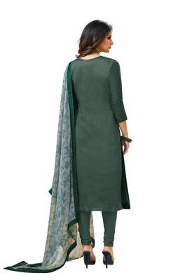 Dark-green embroidered chanderi salwar 2