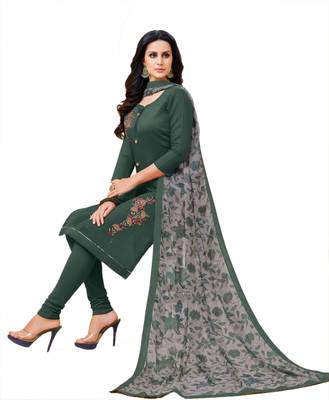 Dark-green embroidered chanderi salwar 3