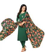 Dark-green embroidered chanderi salwar