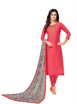 Pink embroidered chanderi salwar 1