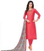 Pink embroidered chanderi salwar