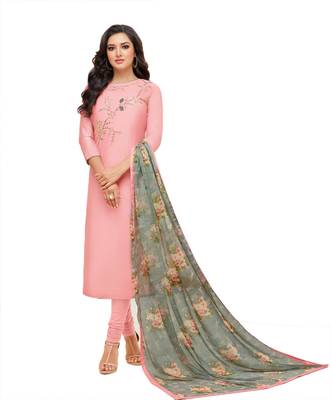 Pink embroidered chanderi salwar 1