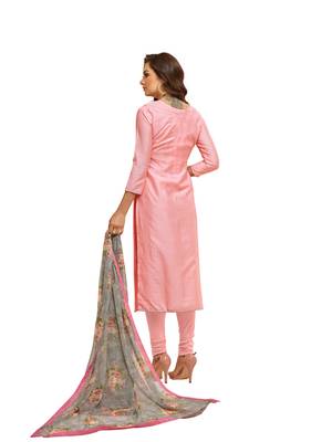 Pink embroidered chanderi salwar 2